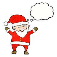 cartoon santa claus with thought bubble N192
