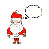 cartoon grumpy santa claus with thought bubble N7