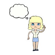 cartoon woman with idea thought bubble N241