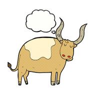 cartoon ox with thought bubble N8