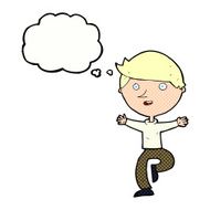 cartoon excited man with thought bubble N68