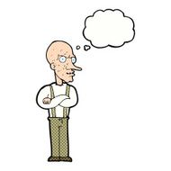cartoon mean old man with thought bubble N9
