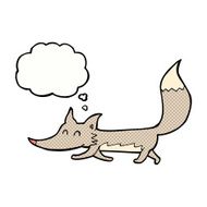 cartoon little wolf with thought bubble N28
