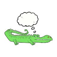 cartoon crocodile with thought bubble N41
