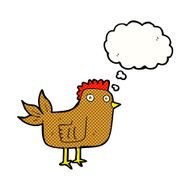 cartoon hen with thought bubble N8