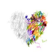 Heart shape pencil drawing for your design N2