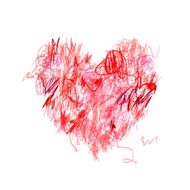 Heart shape pencil drawing for your design N3