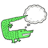 cartoon crocodile with thought bubble N42