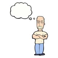 cartoon angry man with mustache thought bubble N9