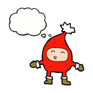 cartoon funny christmas character with thought bubble N7