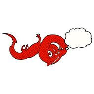 cartoon chinese dragon with thought bubble N9