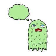gross cartoon ghost with thought bubble N15