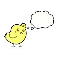 cartoon bird with thought bubble N263