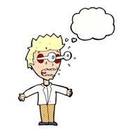 cartoon staring man with thought bubble N17