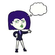 cartoon vampire girl with thought bubble N220