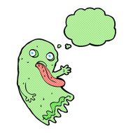 gross cartoon ghost with thought bubble N16