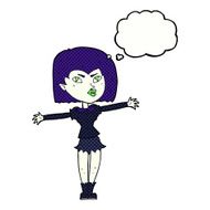 cartoon vampire girl with thought bubble N221