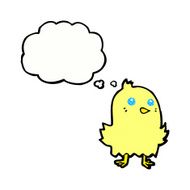 cartoon bird with thought bubble N265