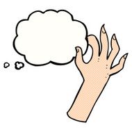 cartoon hand symbol with thought bubble N3