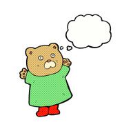 funny cartoon bear with thought bubble N44