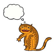cartoon tiger with thought bubble N6