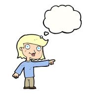cartoon pointing person with thought bubble N9