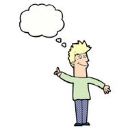 cartoon man with idea thought bubble N107