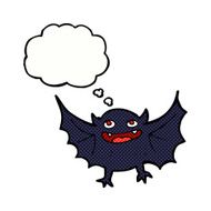 cartoon vampire bat with thought bubble N15
