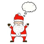 cartoon ugly santa claus with thought bubble N8