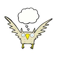 cartoon owl with thought bubble N65