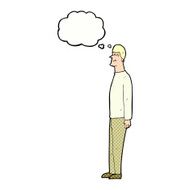 cartoon tall man with thought bubble N9