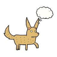 cartoon wild dog with thought bubble N9