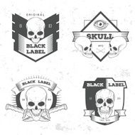 Set of retro vintage badge symbol with skull N5