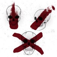 Set template with skull head and red paint or blood N2