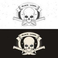 Retro vintage badge symbol with skull N2