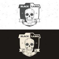 Retro vintage badge symbol with skull N3