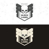 Retro vintage badge symbol with skull N4