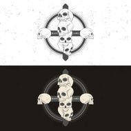 Retro vintage badge symbol with skull N5