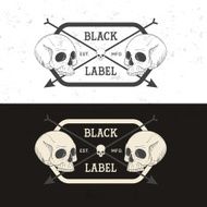 Retro vintage badge symbol with skull N7