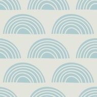 Seamless abstract wave and clouds hand drawn pattern