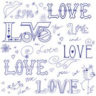 valentines day love doodle vector