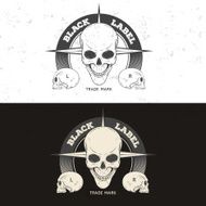Retro vintage badge symbol or logotype with skull