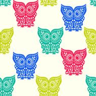 Colorful Cute Owl pattern seamless