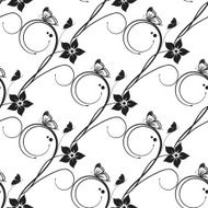 Seamless abstract curly floral pattern