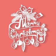 Hand Drawn Merry Christmas Decoration Of Calligraphic Design Element N2