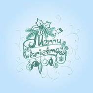Hand Drawn Merry Christmas Decoration Of Calligraphic Design Element N3
