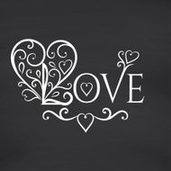Love you Blackboard background Vector illustration N6