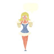 cartoon beer festival girl with speech bubble N10