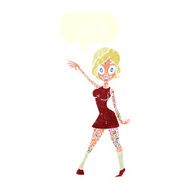 cartoon woman with tattoos speech bubble N10
