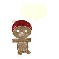 cartoon funny teddy bear with speech bubble N12